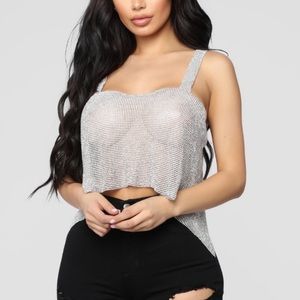 Rhinestone Crop Top - Fashion Nova